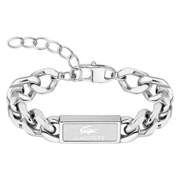 Ατσάλινο βραχιόλι Lacoste 2040439 ανδρικό σε ασημί χρώμα από ανοξείδωτο ατσάλι με ρυθμιζόμενο μήκος 19-22cm.